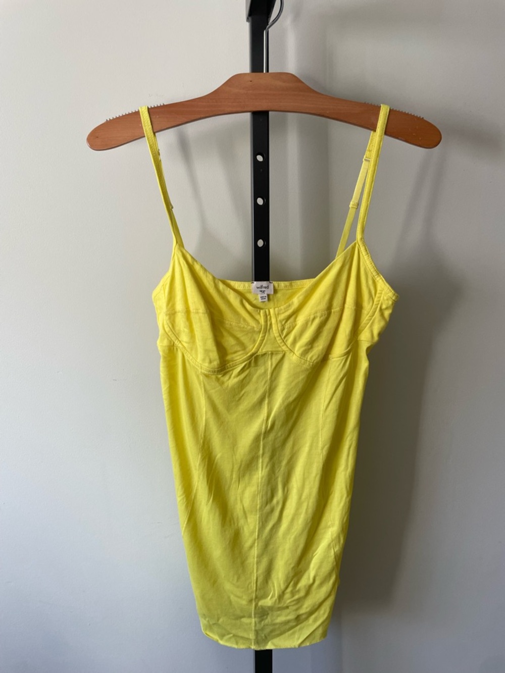NEW Aritzia Wilfred Free Lemon Yellow Bustier Tank Top Cami Size Large